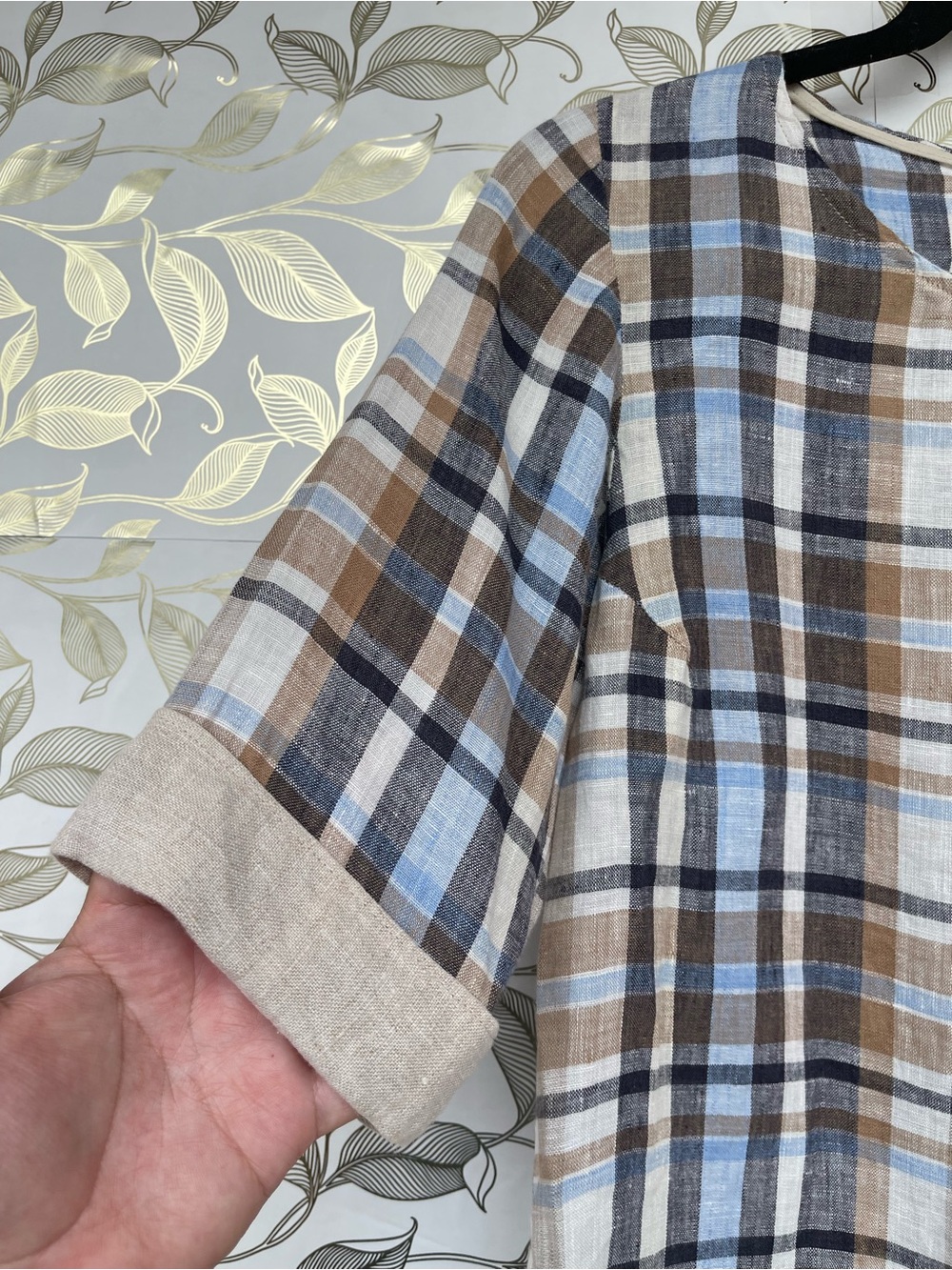 Pyne & Smith Vintage Plaid Linen Tunic Dress Xtra Small Lagenlook — image 5 of 7
